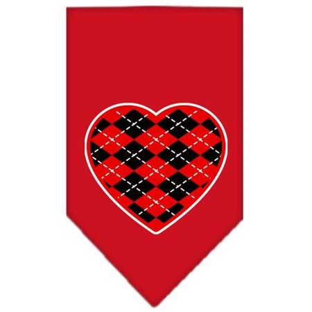 UNCONDITIONAL LOVE Argyle Heart Red Screen Print Bandana Red Small UN797507